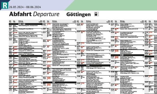 Aushangfahrplan Göttingen