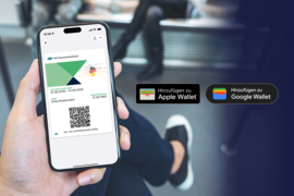 Ab sofort können Fahrgäste ihre digitalen Tickets in der Wallet auf ihrem Smartphone speichern. Foto: Yatta Solutions GmbH