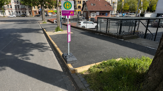 Die Ersatzhaltestelle in der Bosestraße befindet sich in der Nähe der Haltestelle "Auestadion". Fotomontage: NVV