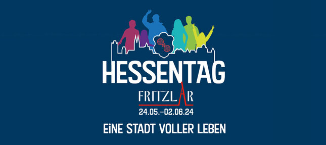 Logo des Hessentags in Fritzlar mit dem Motto Eine Stadt voller Leben